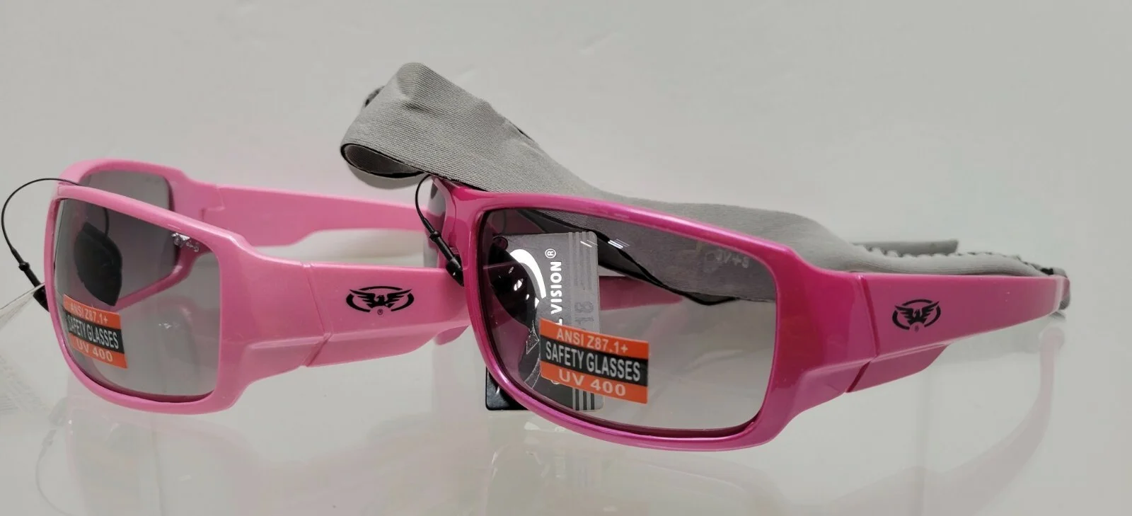 2- NIP Global Vision Safety Eyewear BREAST CANCER AWARENESS, UV400, ANSI Z87.1+ 2