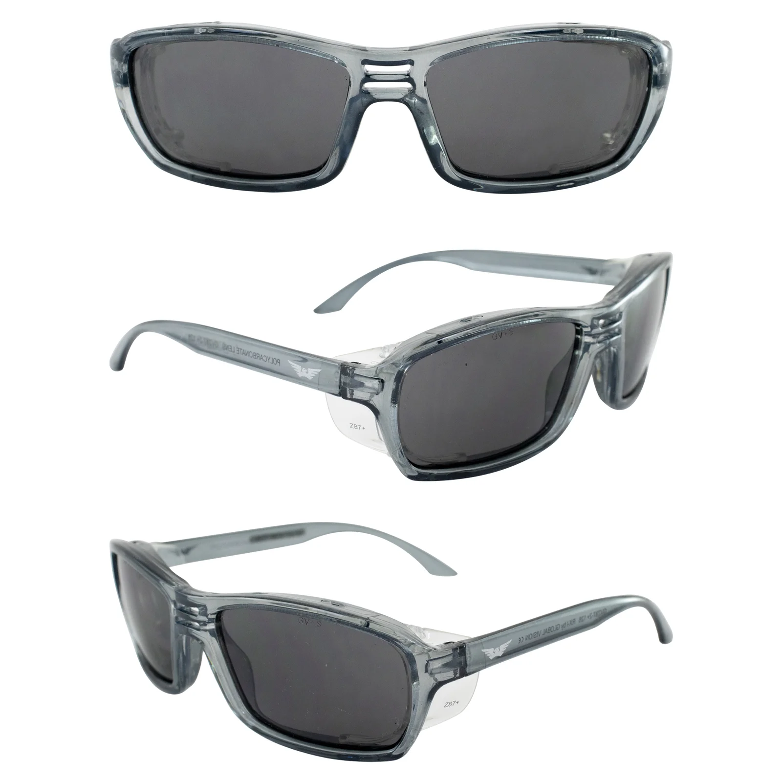 Global Vision Eyewear RX Series Sunglasses with Xylex Glossy Crystal Gray Frame 2