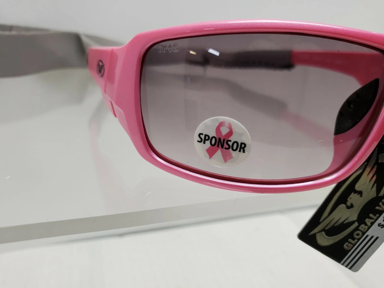 Global Vision Safety Eyewear, FIGHT BACK, Pink Frame, UV400, ANSI Z87.1+ 2